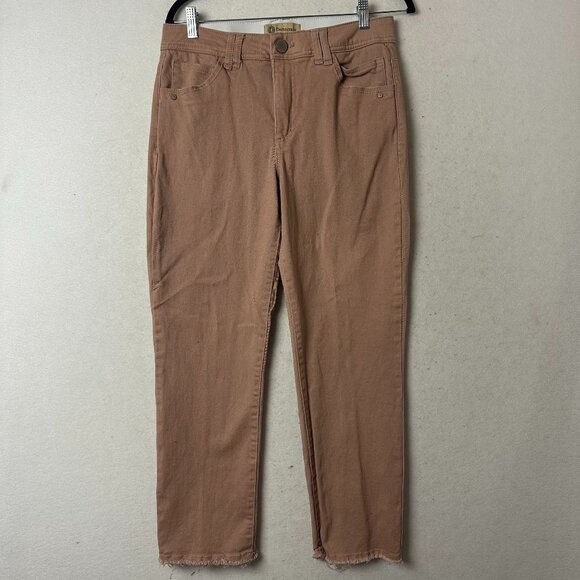 Democracy Ab Technology Jean sz 10 Raw Hem mid Rise Straight Cropped mauve pink - Picture 1 of 5